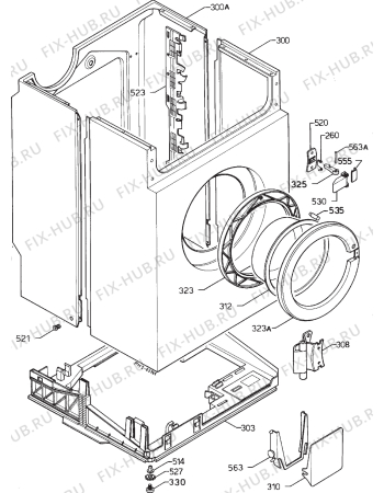 Взрыв-схема стиральной машины Zanussi ZS935J - Схема узла Cabinet + armatures